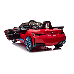 Masinuta electrica pentru copii BMW I4 cu doua usi, 12V-7Ah, LED, MP3, USB, Radio, Polipropilena, otel si scaun din piele ecologica