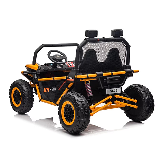 Masinuta electrica tip buggy UTV RDB-608, 24V/7Ah, 300W, roti EVA, scaun piele ecologica, telecomanda, intrare AUX (MP3) / USB / Bluetooth / Radio FM pentru 2 copii