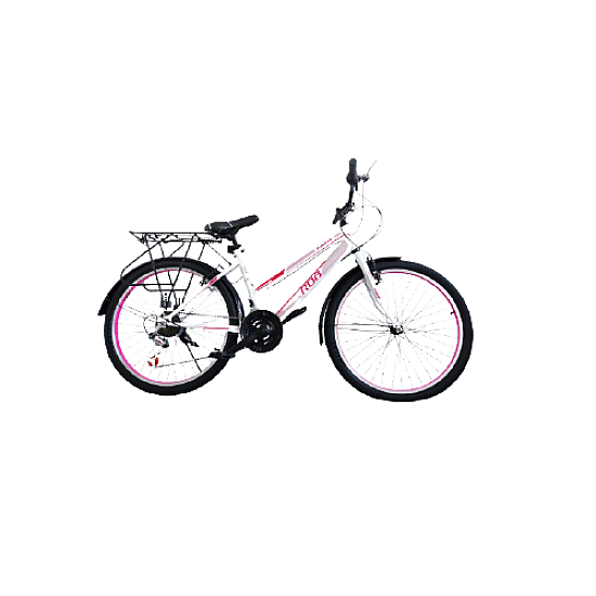Bicicletă RDB Elegance, 24 Inch, Alb cu design roz, Frâne V-brake, Oțel Bicicletă RDB Elegance, 24 Inch, Alb cu design roz, Frâne V-brake, Oțel