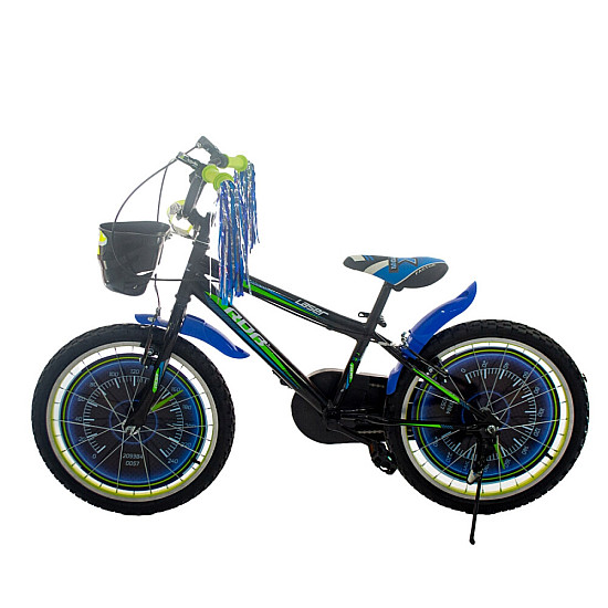 Bicicletă RDB Laser, 16 inch, Cu coșuleț pentru depozitare, Negru cu design Verde Bicicletă RDB Laser, 16 inch, Cu coșuleț pentru depozitare, Negru cu design Verde