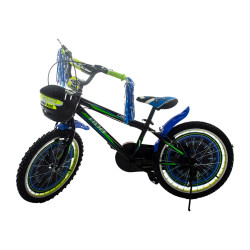 Bicicletă RDB Laser, 20inch, Cu coșuleț pentru depozitare, Negru cu design Verde Bicicletă RDB Laser, 20inch, Cu coșuleț pentru depozitare, Negru cu design Verde