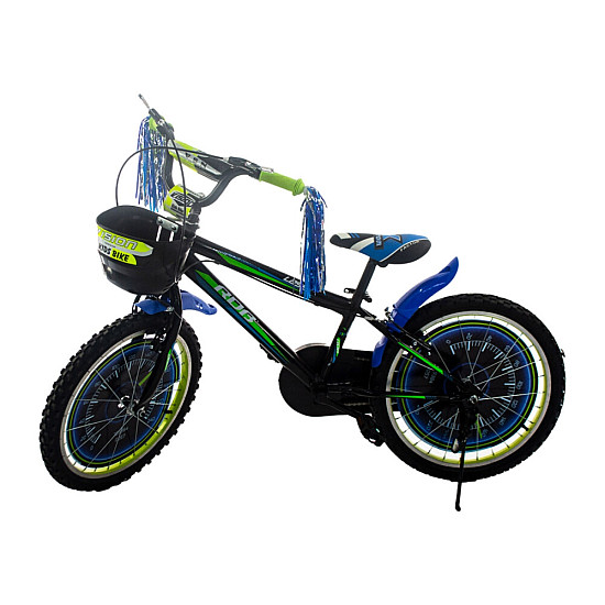 Bicicletă RDB Laser, 20inch, Cu coșuleț pentru depozitare, Negru cu design Verde Bicicletă RDB Laser, 20inch, Cu coșuleț pentru depozitare, Negru cu design Verde