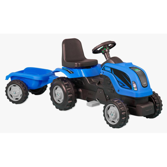 TRACTOR CU REMORCĂ ȘI PEDALE RDB-01-012 ALBASTRU, PENTRU COPII