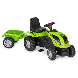 TRACTOR CU REMORCĂ ȘI PEDALE RDB-01-011 VERDE, PENTRU COPII