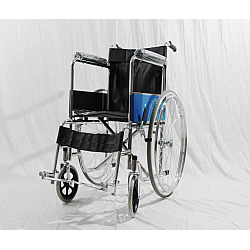 Cărucior OX-12503 din oțel cromat, fotoliu rulant pliabil